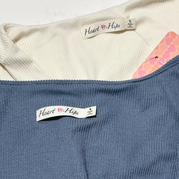 ❥𝑯𝒆𝒂𝒓𝒕 & 𝑯𝒊𝒑𝒔 (Set of 2) Ribbed Square Neck Bodysuit - Picture 6 of 6